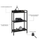 Ver imagem 6 de Estante de Livros Industrial Aço 60CMX104CM 3 Prateleiras Active Yescasa Preto/Ônix