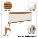 Ver imagem 7 de Buffet Aparador Ripado 4 Portas com Pés de Mdf Bahamas 180cm - Via Nossa - Off White e Cedro