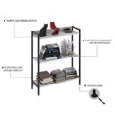 Ver imagem 6 de Estante de Livros Industrial Aço 80CMX104CM 3 Prateleiras Active Yescasa