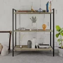 Ver imagem 2 de Estante de Livros Industrial Aço 80CMX104CM 3 Prateleiras Active Yescasa Marrom/Carvalho