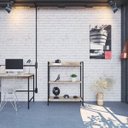 Ver imagem 7 de Estante de Livros Industrial Aço 80CMX104CM 3 Prateleiras Active Yescasa Marrom/Carvalho