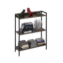 Ver imagem 3 de Estante de Livros Industrial Aço 80CMX104CM 3 Prateleiras Active Yescasa Marrom/Carvalho Dark