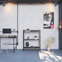 Ver imagem 7 de Estante de Livros Industrial Aço 80CMX104CM 3 Prateleiras Active Yescasa Marrom/Carvalho Dark