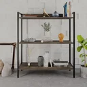 Ver imagem 2 de Estante de Livros Industrial Aço 80CMX104CM 3 Prateleiras Active Yescasa Marrom/Carvalho Dark