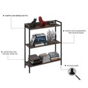 Ver imagem 5 de Estante de Livros Industrial Aço 80CMX104CM 3 Prateleiras Active Yescasa Marrom/Nogal