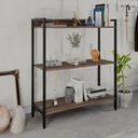 Ver imagem 1 de Estante de Livros Industrial Aço 80CMX104CM 3 Prateleiras Active Yescasa Marrom/Nogal