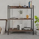 Ver imagem 2 de Estante de Livros Industrial Aço 80CMX104CM 3 Prateleiras Active Yescasa Marrom/Nogal