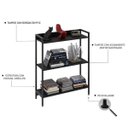 Ver imagem 6 de Estante de Livros Industrial Aço 80CMX104CM 3 Prateleiras Active Yescasa Preto/Ônix