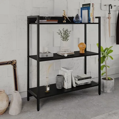 Estante de Livros Industrial Aço 80CMX104CM 3 Prateleiras Active Yescasa Preto/Ônix