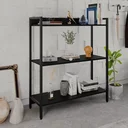Ver imagem 1 de Estante de Livros Industrial Aço 80CMX104CM 3 Prateleiras Active Yescasa Preto/Ônix
