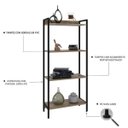 Ver imagem 6 de Estante de Livros Industrial Aço 60CMX146CM Multiuso 4 Prateleiras Active Yescasa Marrom/Carvalho