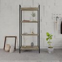 Ver imagem 2 de Estante de Livros Industrial Aço 60CMX146CM Multiuso 4 Prateleiras Active Yescasa Marrom/Carvalho