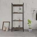 Ver imagem 2 de Estante de Livros Industrial Aço 60CMX146CM Multiuso 4 Prateleiras Active Yescasa Marrom/Carvalho Dark