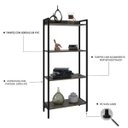 Ver imagem 6 de Estante de Livros Industrial Aço 60CMX146CM Multiuso 4 Prateleiras Active Yescasa Marrom/Carvalho Dark