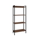 Ver imagem 4 de Estante de Livros Industrial Aço 60CMX146CM Multiuso 4 Prateleiras Active Yescasa Marrom/Nogal