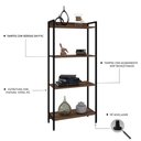 Ver imagem 6 de Estante para Livros Industrial Aço Multiuso 4 Prateleiras 146cmx60cm Active Yescasa