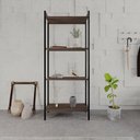 Ver imagem 2 de Estante de Livros Industrial Aço 60CMX146CM Multiuso 4 Prateleiras Active Yescasa Marrom/Nogal
