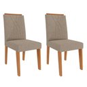 Ver imagem 1 de Kit 2 Cadeiras Estofadas 9582 Linho Cinamomo Bege Molci