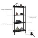 Ver imagem 6 de Estante de Livros Industrial Aço 60CMX146CM Multiuso 4 Prateleiras Active Yescasa Preto/Ônix
