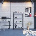 Ver imagem 7 de Estante de Livros Industrial Aço 80CMX146CM Multiuso 4 Prateleiras Active Yescasa