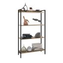 Ver imagem 3 de Estante de Livros Industrial Aço 80CMX146CM Multiuso 4 Prateleiras Active Yescasa Marrom/Carvalho