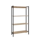 Ver imagem 4 de Estante de Livros Industrial Aço 80CMX146CM Multiuso 4 Prateleiras Active Yescasa Marrom/Carvalho