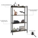 Ver imagem 6 de Estante de Livros Industrial Aço 80CMX146CM Multiuso 4 Prateleiras Active Yescasa Marrom/Carvalho Dark