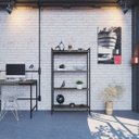 Ver imagem 7 de Estante para Livros Industrial Aço Multiuso 4 Prateleiras 146cmx80cm Active Yescasa