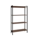 Ver imagem 4 de Estante de Livros Industrial Aço 80CMX146CM Multiuso 4 Prateleiras Active Yescasa Marrom/Nogal