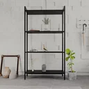 Ver imagem 2 de Estante de Livros Industrial Aço 80CMX146CM Multiuso 4 Prateleiras Active Yescasa Preto/Ônix