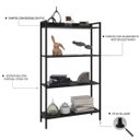 Ver imagem 6 de Estante de Livros Industrial Aço 80CMX146CM Multiuso 4 Prateleiras Active Yescasa Preto/Ônix