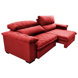 Sofá Retrátil e Reclinável 2,55m Molas Ensacadas Cama inBox Big Home com Bordado Velusoft - 8