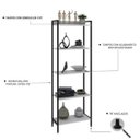 Ver imagem 6 de Estante de Livros Industrial Aço 60CMX187CM Multiuso 5 Prateleiras Active Yescasa