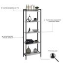 Ver imagem 6 de Estante de Livros Industrial Aço 60CMX187CM Multiuso 5 Prateleiras Active Yescasa