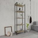 Ver mais imagens de Estante de Livros Industrial Aço 60CMX187CM Multiuso 5 Prateleiras Active Yescasa Marrom/Carvalho