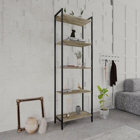 Estante de Livros Industrial Aço 60cmx187cm Multiuso 5 Prateleiras Active YesCasa