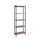 Ver imagem 4 de Estante de Livros Industrial Aço 60CMX187CM Multiuso 5 Prateleiras Active Yescasa Marrom/Carvalho