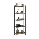 Ver imagem 3 de Estante de Livros Industrial Aço 60CMX187CM Multiuso 5 Prateleiras Active Yescasa Marrom/Carvalho