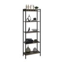 Ver imagem 3 de Estante de Livros Industrial Aço 60CMX187CM Multiuso 5 Prateleiras Active Yescasa Marrom/Carvalho Dark
