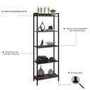 Ver imagem 6 de Estante de Livros Industrial Aço 60cmx187cm Multiuso 5 Prateleiras Active YesCasa