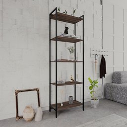 Estante de Livros Industrial Aço 60CMX187CM Multiuso 5 Prateleiras Active Yescasa Marrom/Nogal - 1 Estante de Livros Industrial Aço 60CMX187CM Multiuso 5 Prateleiras Active Yescasa Marrom/Nogal - 1