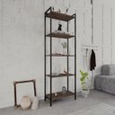 Ver mais imagens de Estante de Livros Industrial Aço 60CMX187CM Multiuso 5 Prateleiras Active Yescasa Marrom/Nogal