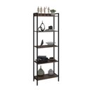 Ver imagem 3 de Estante de Livros Industrial Aço 60CMX187CM Multiuso 5 Prateleiras Active Yescasa Marrom/Nogal