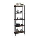 Ver imagem 3 de Estante de Livros Industrial Aço 60CMX187CM Multiuso 5 Prateleiras Active Yescasa Marrom/Nogal
