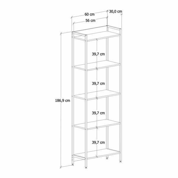 Estante para Livros Industrial Aço Multiuso 5 Prateleiras 187cmx60cm Active Yescasa - 5