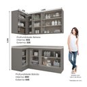 Ver imagem 5 de Lavanderia Modulada Amy 8 Portas 11 Prateleiras MDF 202,7cm Cinza