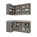Ver imagem 2 de Lavanderia Modulada Amy 8 Portas 11 Prateleiras MDF 202,7cm Cinza