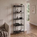 Ver imagem 1 de Estante de Livros Industrial Aço 60CMX187CM Multiuso 5 Prateleiras Active Yescasa Preto/Ônix