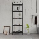 Ver imagem 2 de Estante de Livros Industrial Aço 60CMX187CM Multiuso 5 Prateleiras Active Yescasa Preto/Ônix
