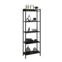 Ver imagem 3 de Estante de Livros Industrial Aço 60CMX187CM Multiuso 5 Prateleiras Active Yescasa Preto/Ônix